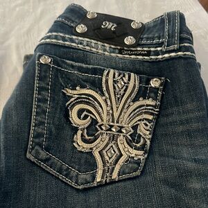 Miss Me Women's Dark Blue Jeans with Silver Embellishments